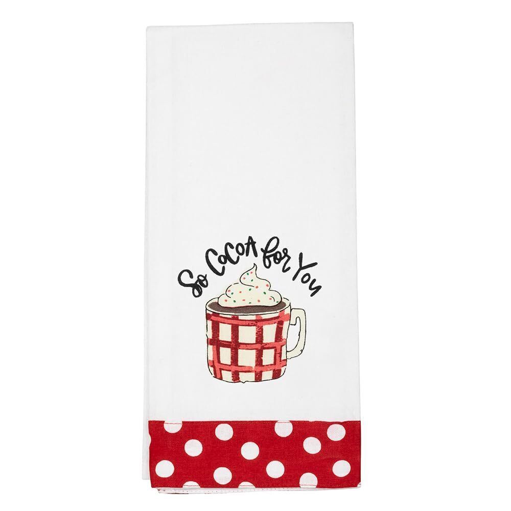 So Cocoa For You Tea Towel Red White Polka Dots